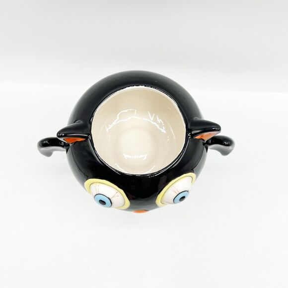 Halloween Vampire Bat Figural Candy Dish Goblet 3D Eyes Ceramic 2022 TDC Decor - Picture 2 of 8